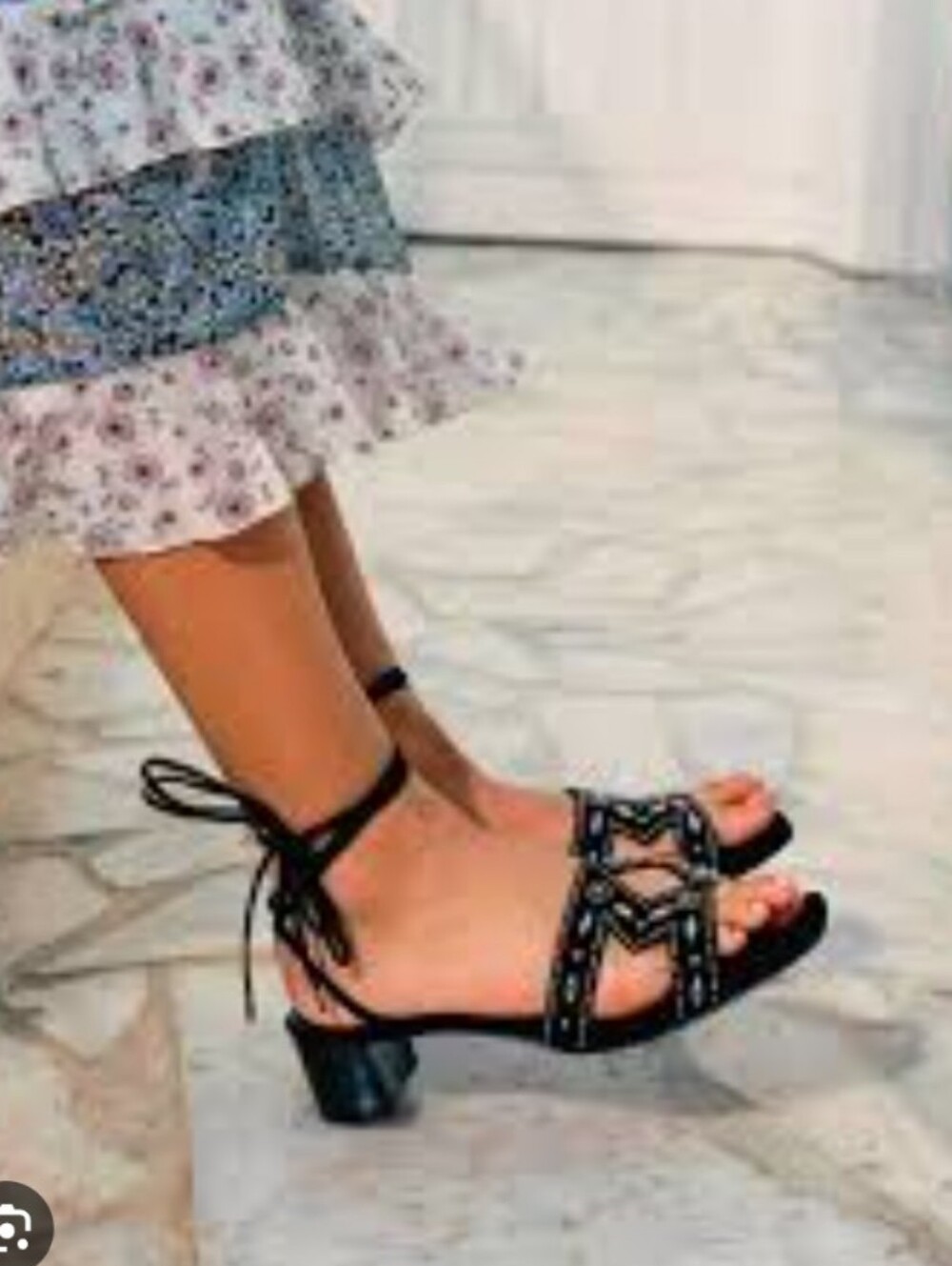 Maje Black Studded Low-Heel Tie Sandals